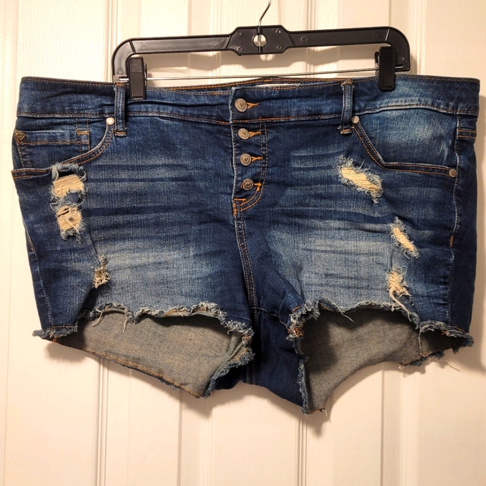 Distressed Denim Shorts